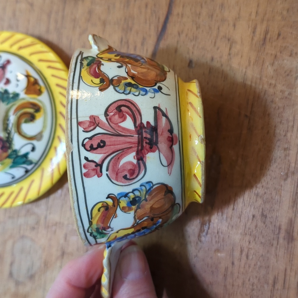 Mid Century Italian Majolica Milk And Sugar - Picture 8 of 15